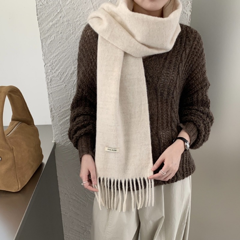 Korean Version Chic Solid Tass - Muffler Men Wool บทวิจารณ์และราคา