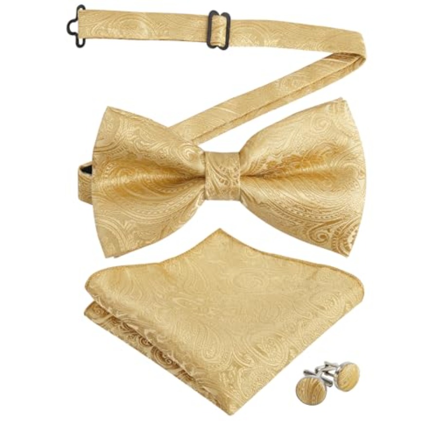 Mens Paisley Bow Tie, Pocket S - Pocket Square Set บทวิจารณ์และราคา