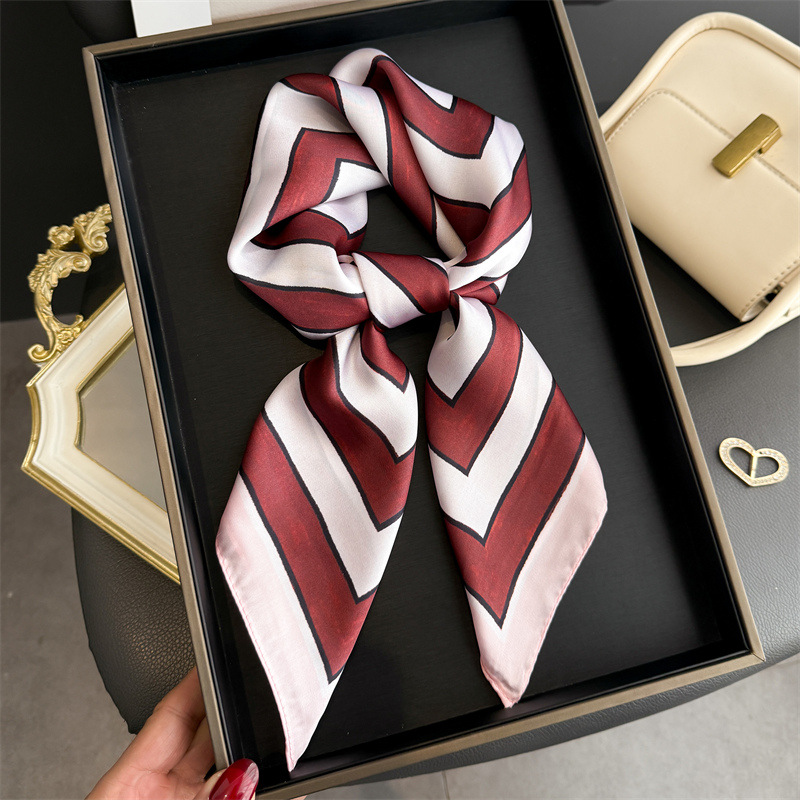 Satin Silk Geometric Stripe Pr - Face Scarf Mask บทวิจารณ์และราคา