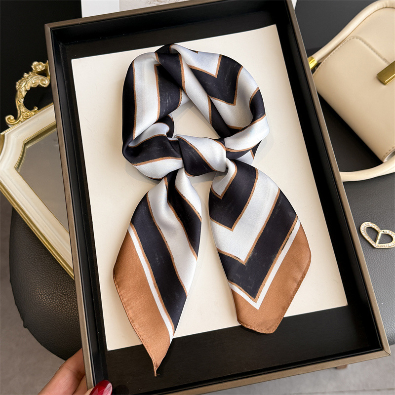 Satin Silk Geometric Stripe Pr - Face Scarf Mask บทวิจารณ์และราคา