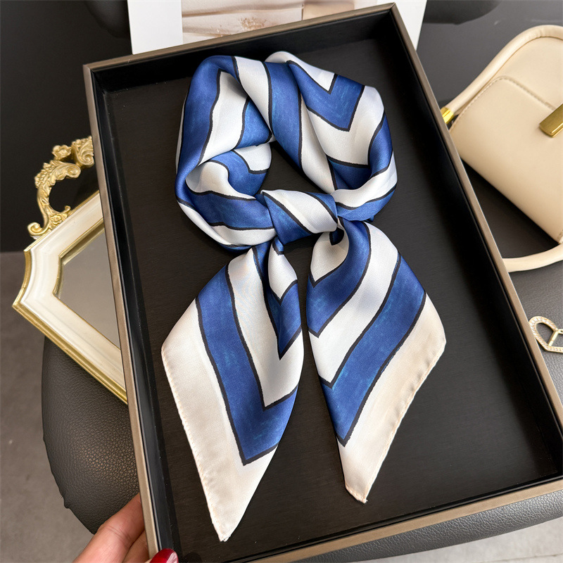 Satin Silk Geometric Stripe Pr - Face Scarf Mask บทวิจารณ์และราคา