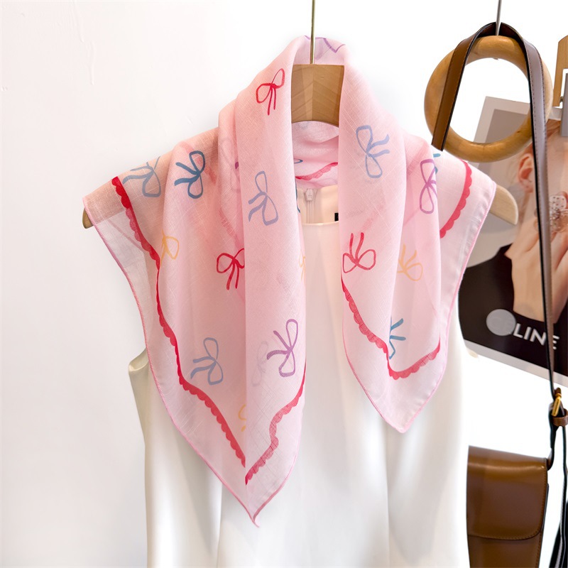 50cm Cotton Linen Square Scarf - Bandana Cotton บทวิจารณ์และราคา