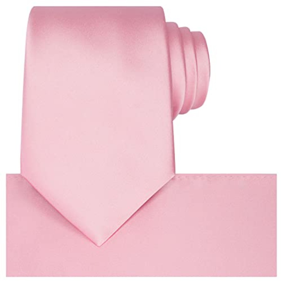 Satin Tie Set Solid Ties Mens  - Pocket Square Set บทวิจารณ์และราคา