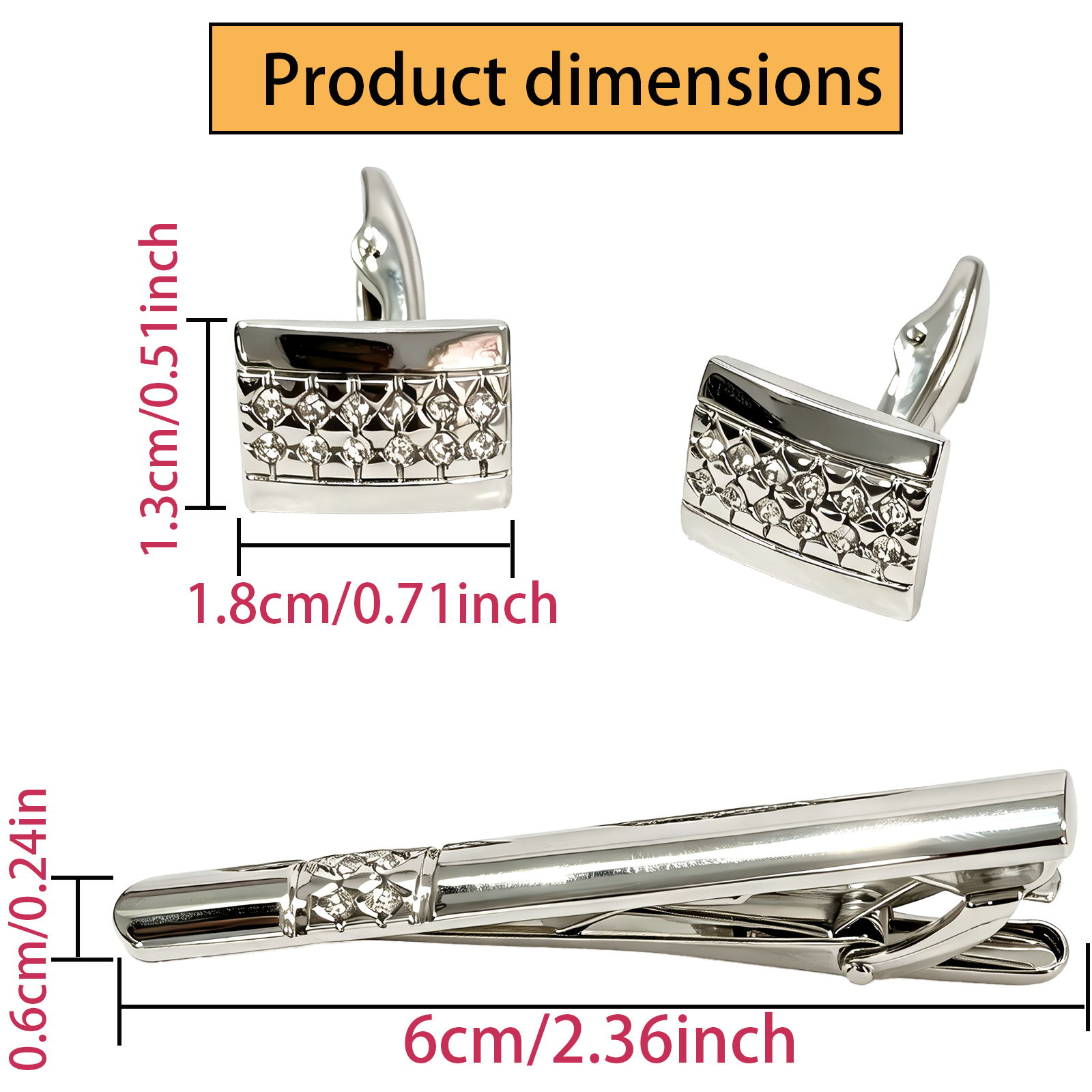 Mens Cufflinks & Tie Clip Set  - Tie Bar Set Gift บทวิจารณ์และราคา