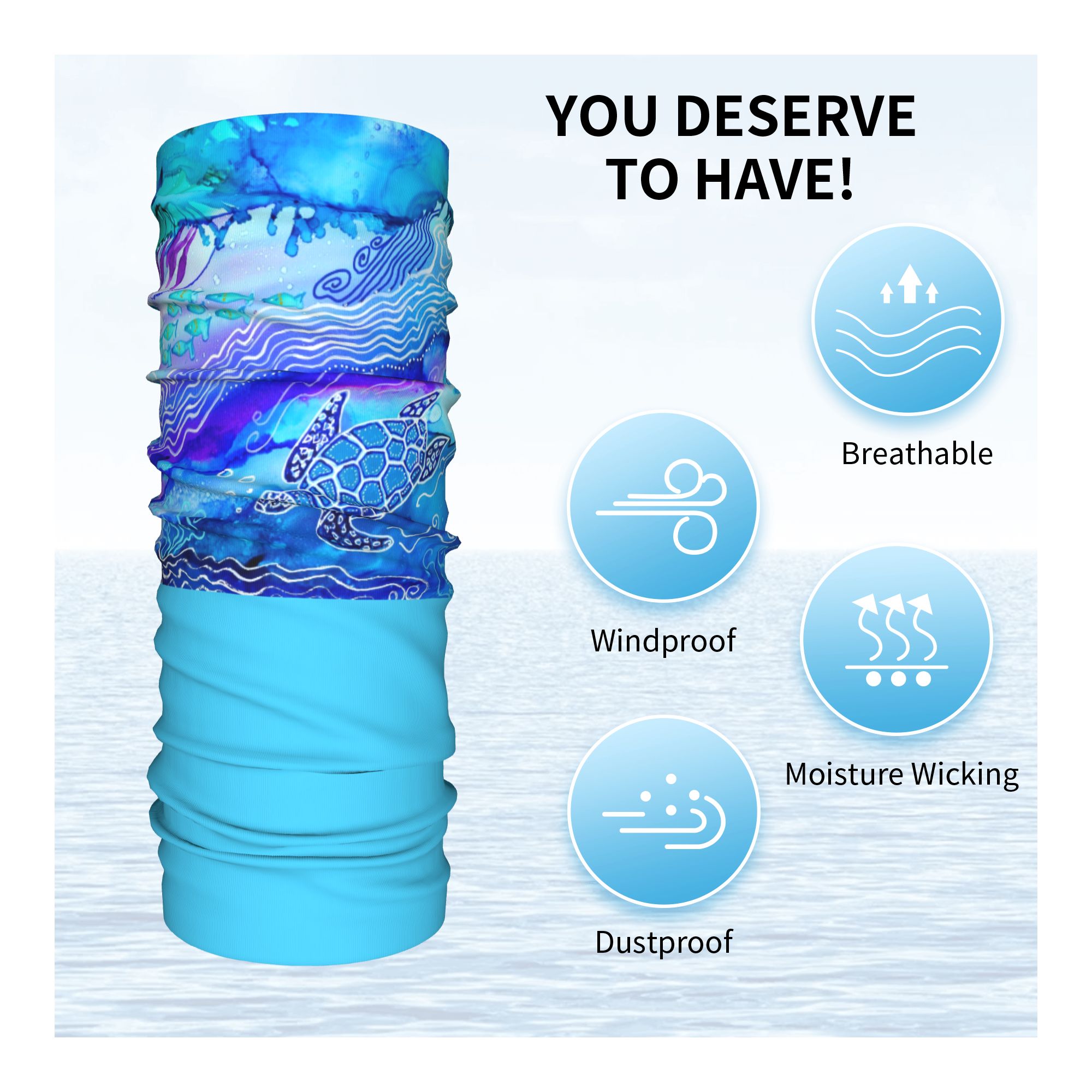 Custom Ocean Turtle Dive Winte - Neck Warmer Tube บทวิจารณ์และราคา