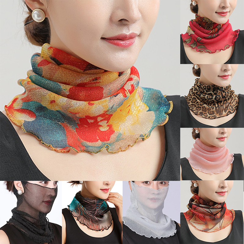 Spring Summer Chiffon Neck Col - Ascot Neck Scarf บทวิจารณ์และราคา