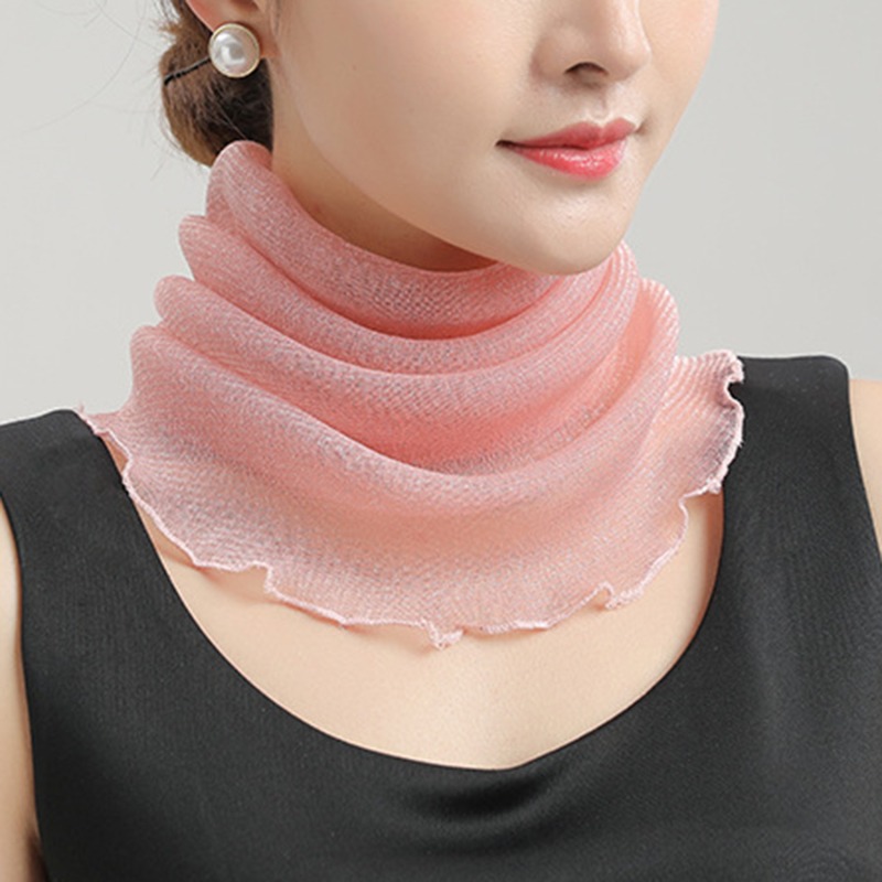 Spring Summer Chiffon Neck Col - Ascot Neck Scarf บทวิจารณ์และราคา