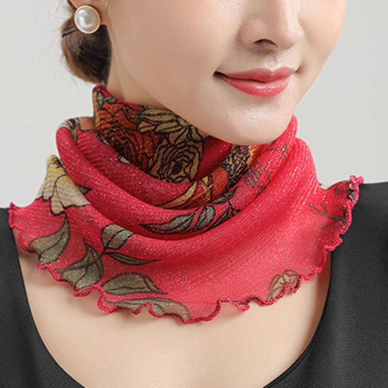 Spring Summer Chiffon Neck Col - Ascot Neck Scarf บทวิจารณ์และราคา