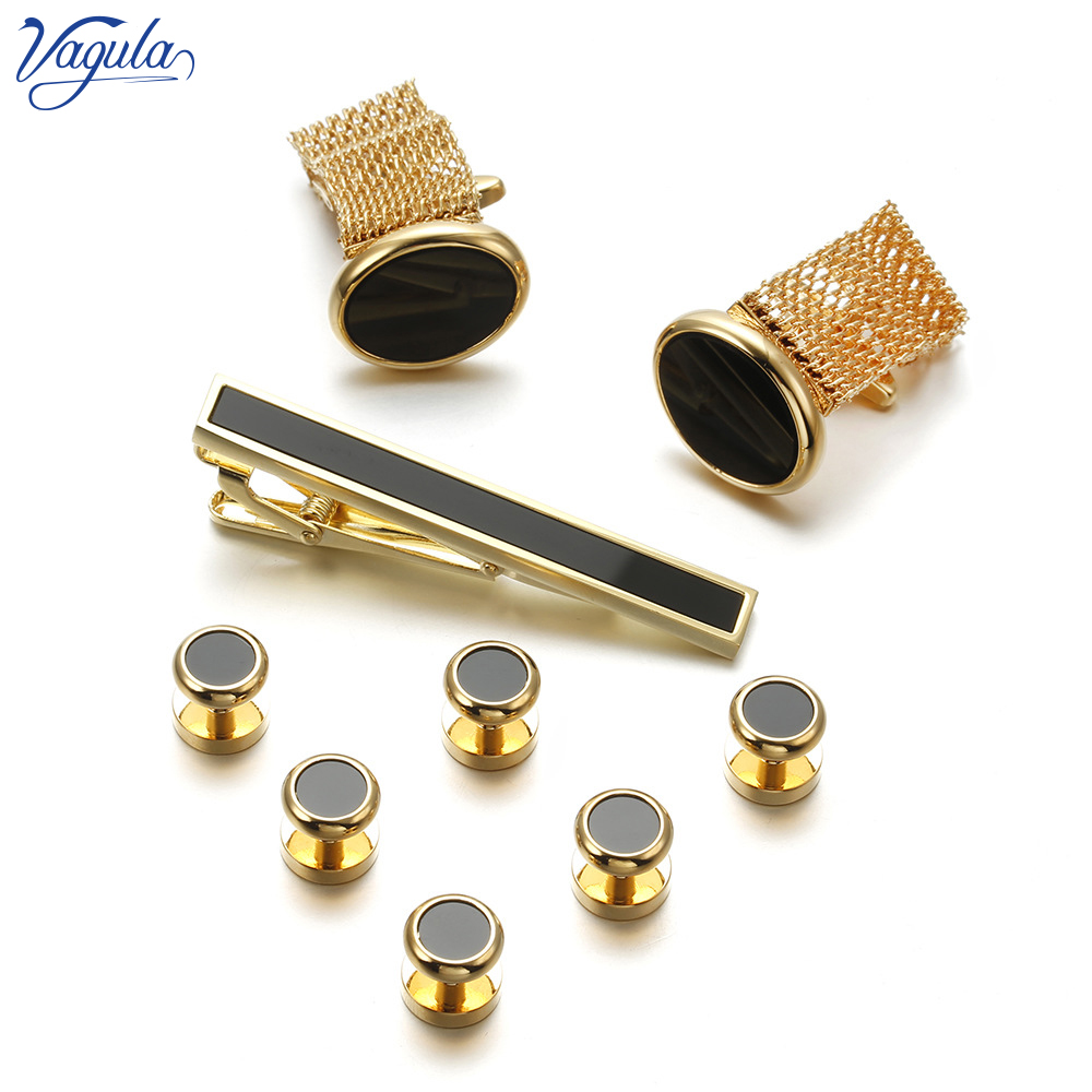 VAGULA New 9PCS Cuff links Tie - Tie Bar Set Gift บทวิจารณ์และราคา
