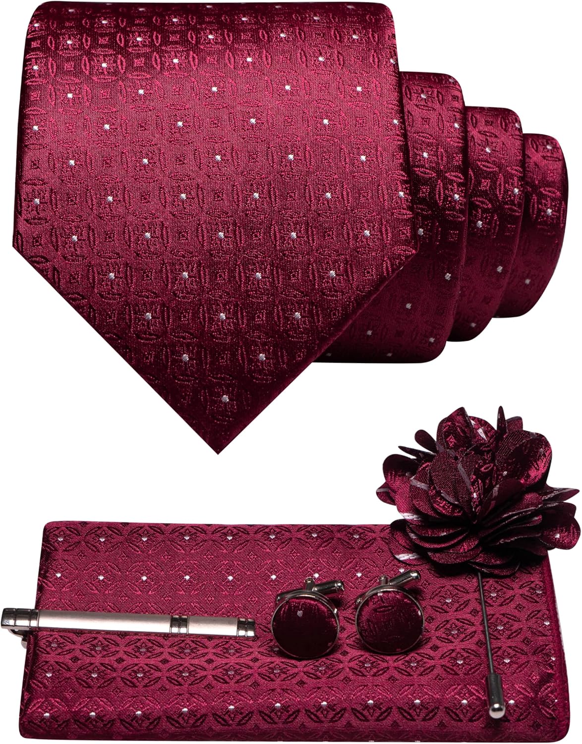 5PCS Men's Tie Set with Pocket - Pocket Square Set บทวิจารณ์และราคา
