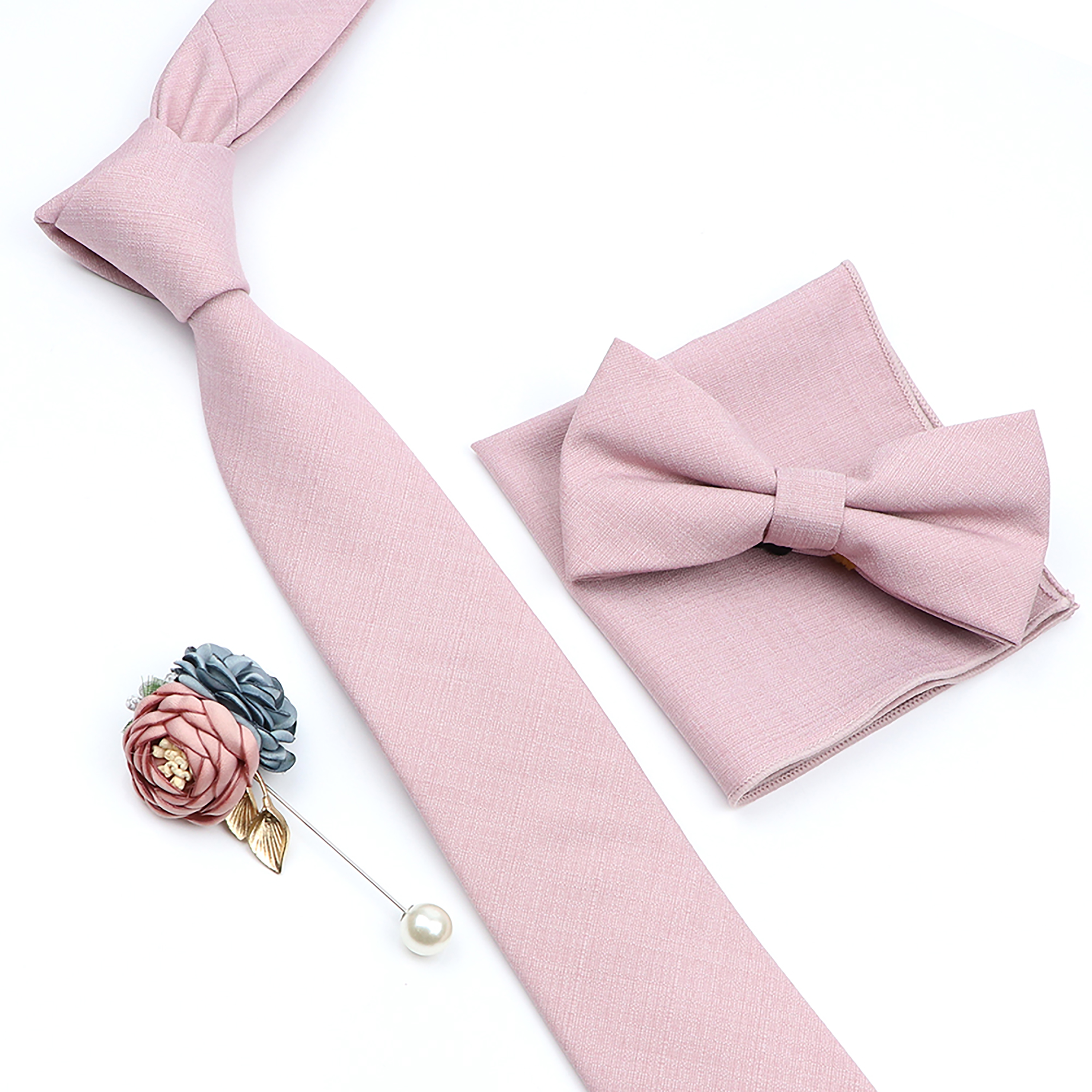 Beautiful Solid Color Tie Broo - Skinny Tie Men บทวิจารณ์และราคา