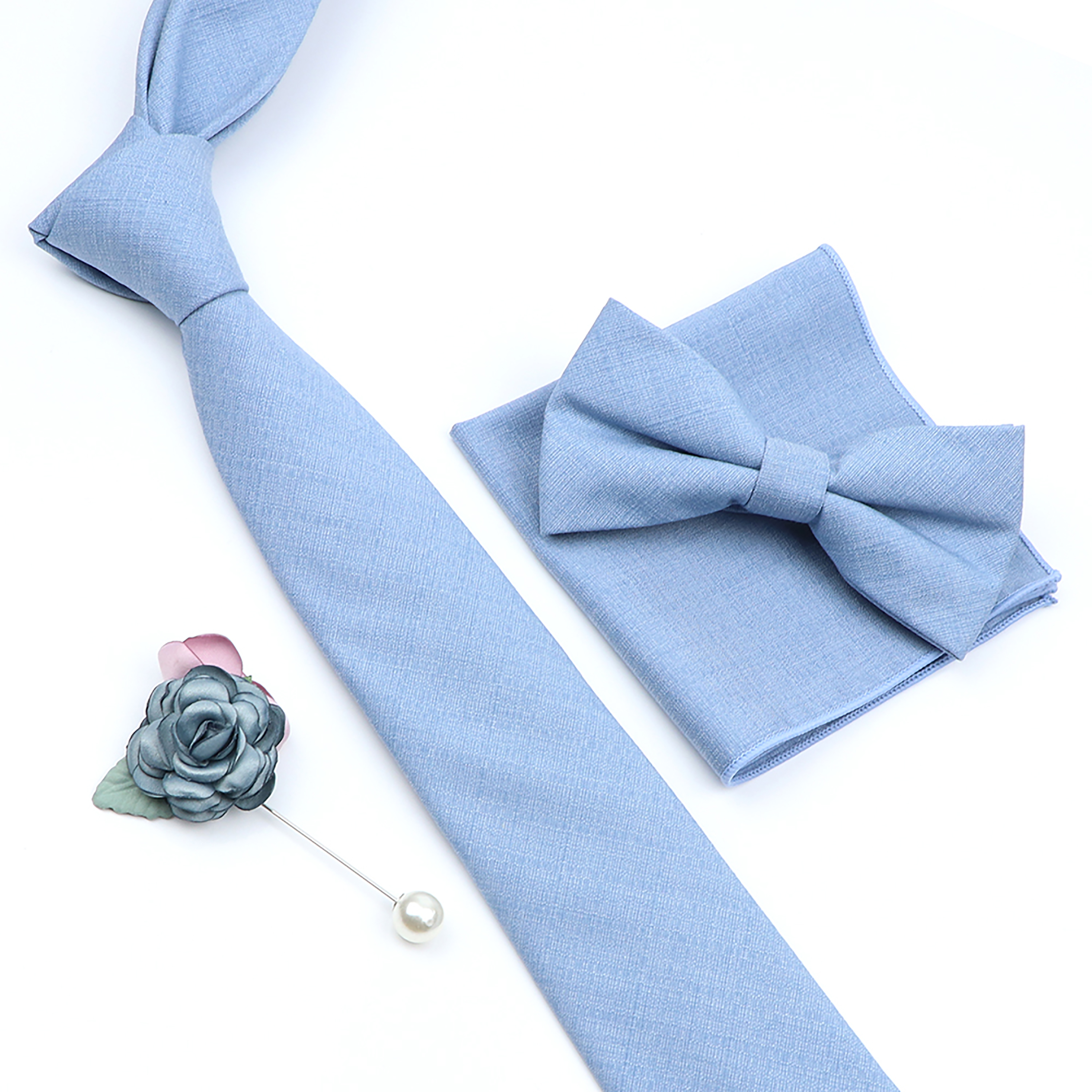 Beautiful Solid Color Tie Broo - Skinny Tie Men บทวิจารณ์และราคา