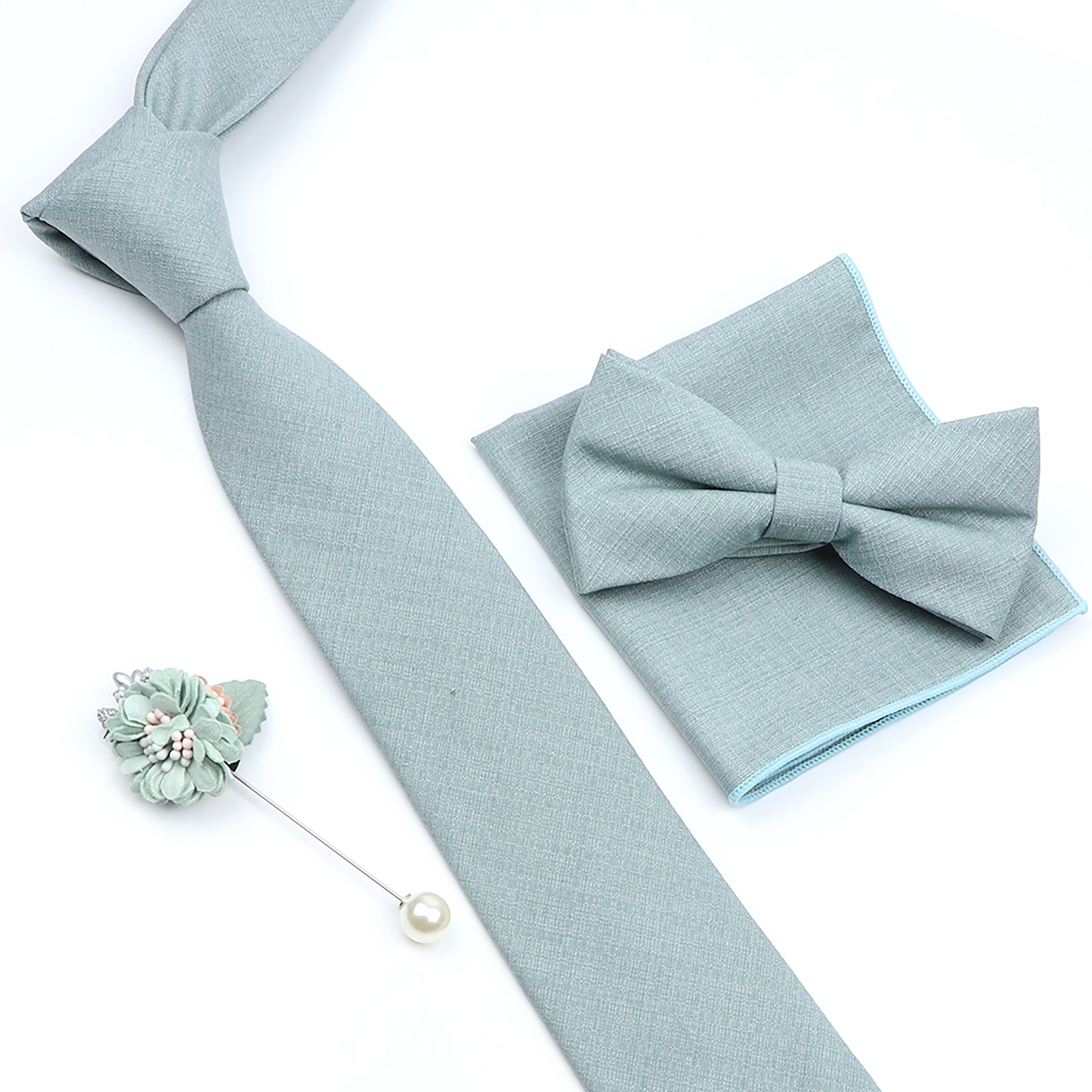 Beautiful Solid Color Tie Broo - Skinny Tie Men บทวิจารณ์และราคา