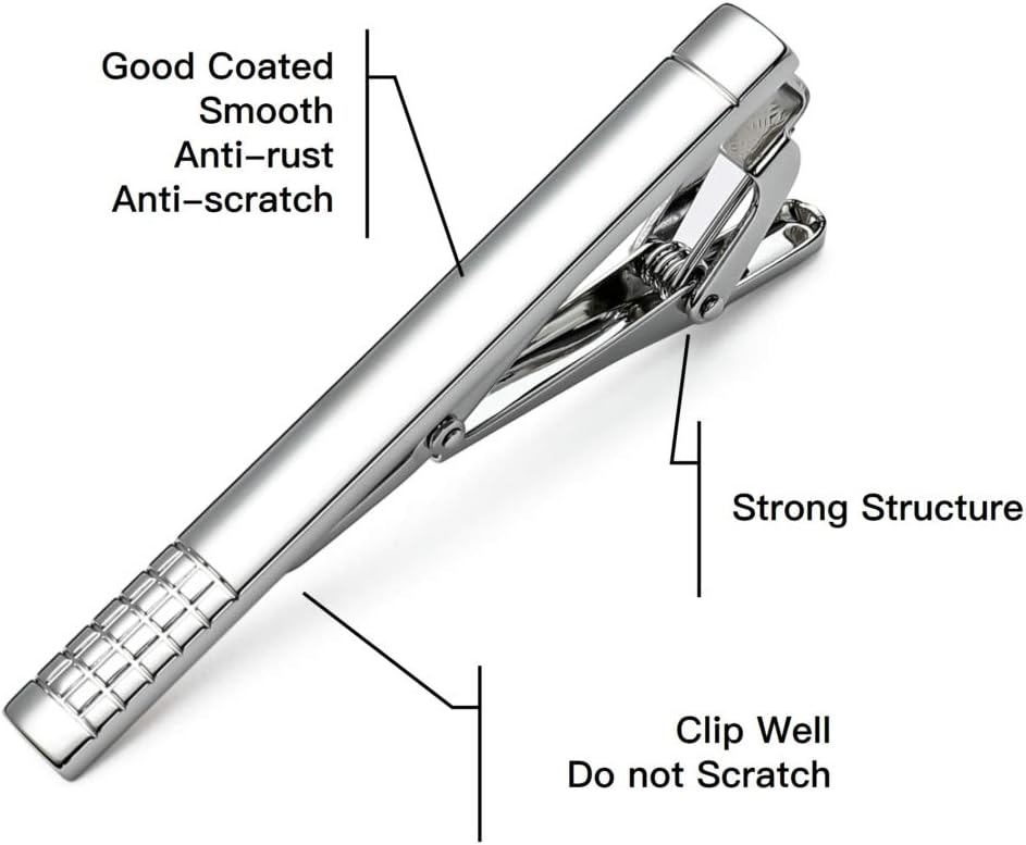 Classic Silver Tie Bar Set for - Tie Bar Set Gift บทวิจารณ์และราคา