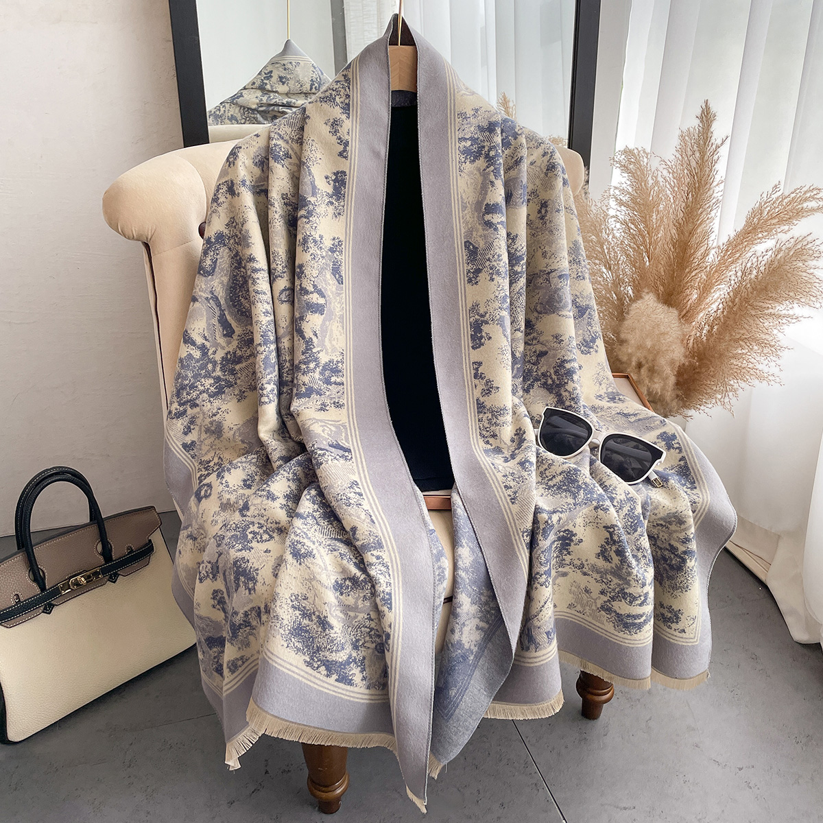 Luxury Winter Cashmere Scarf W - Woven Scarf Blanket บทวิจารณ์และราคา