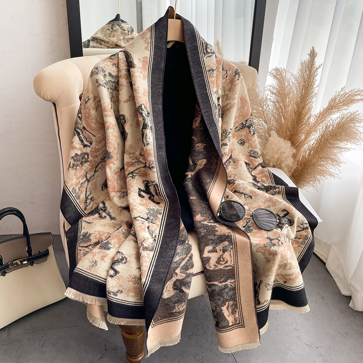 Luxury Winter Cashmere Scarf W - Woven Scarf Blanket บทวิจารณ์และราคา