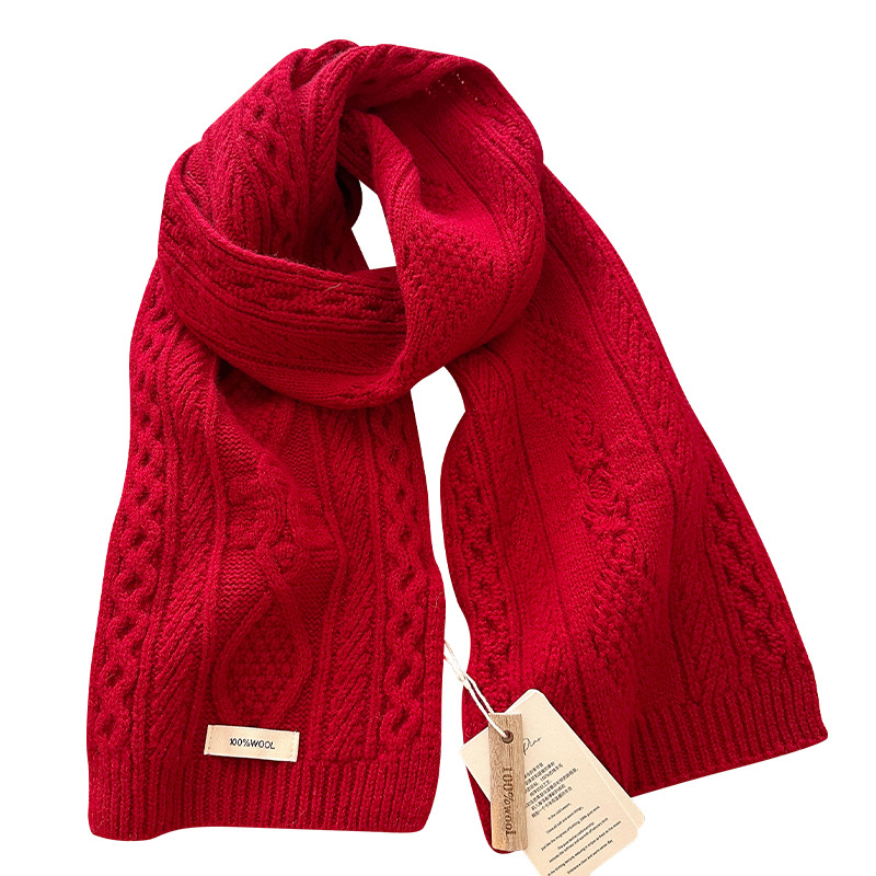 Luxury 100% Wool Scarf Women M - Muffler Men Wool บทวิจารณ์และราคา