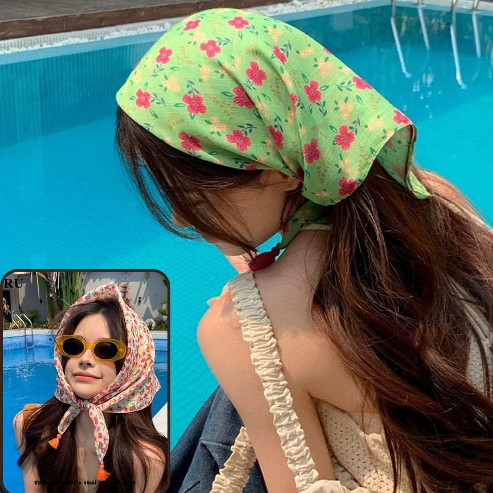 Summer Scarf Colorful Flower P - Bandana Cotton บทวิจารณ์และราคา