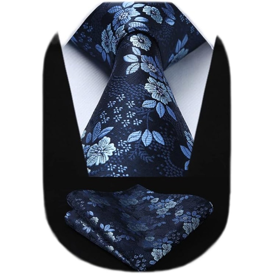 Men Floral Ties Woven Classic  - Pocket Square Set บทวิจารณ์และราคา