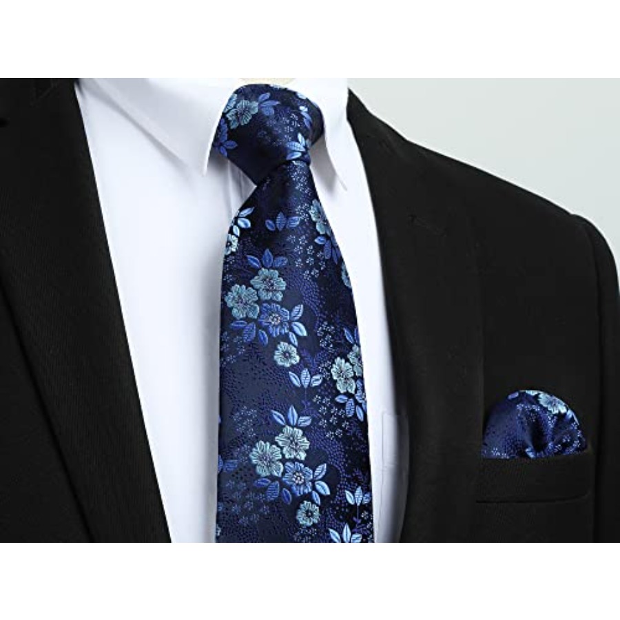 Men Floral Ties Woven Classic  - Pocket Square Set บทวิจารณ์และราคา
