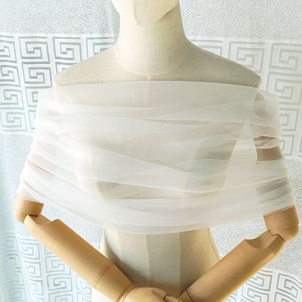 Women Pleated Tulle Sheer Wrap - Stole Wedding Shawl บทวิจารณ์และราคา