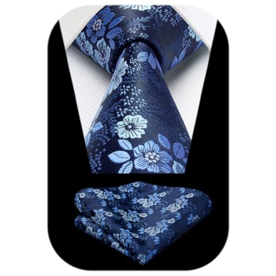 Extra Long Ties for Men Classi - Pocket Square Set บทวิจารณ์และราคา