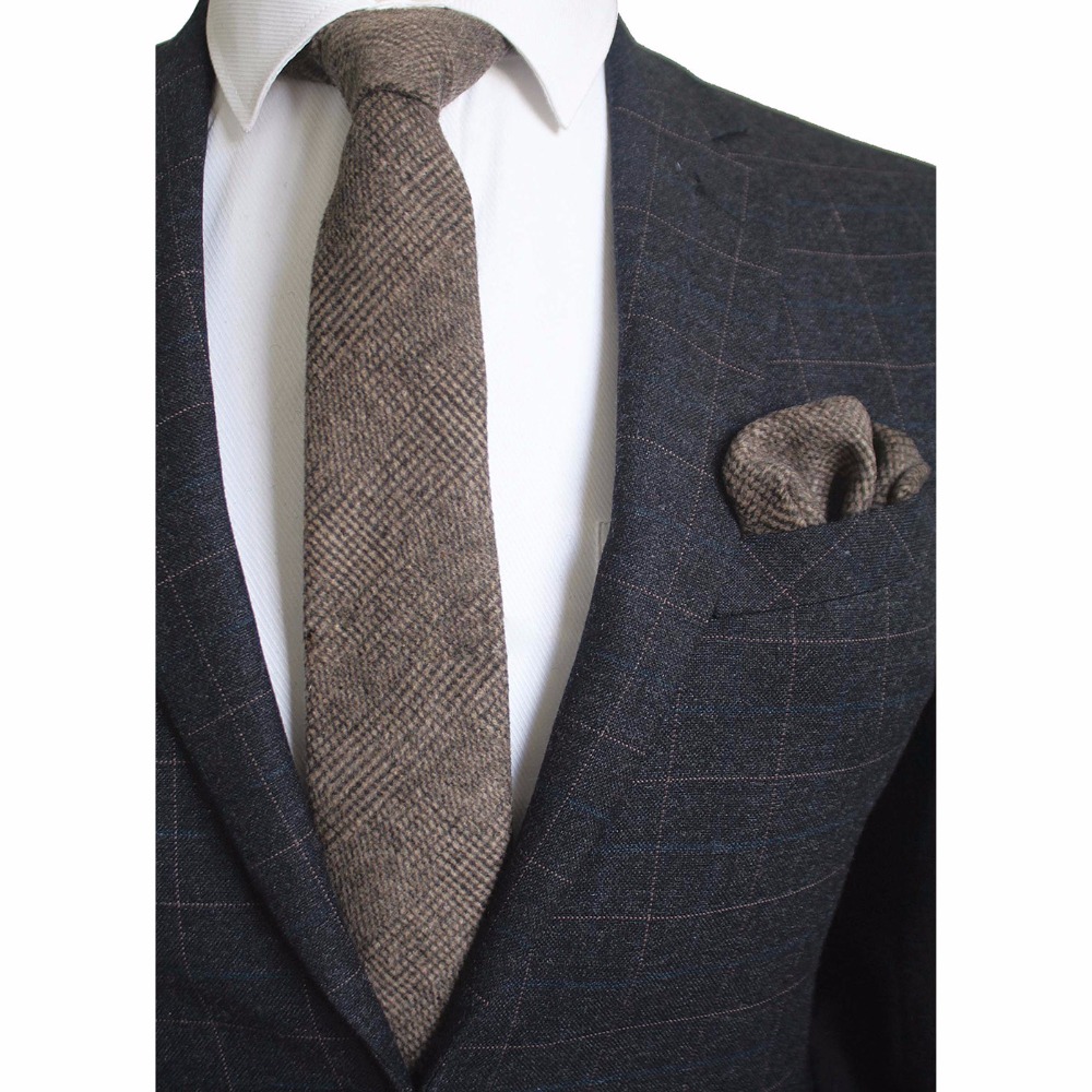 Ricnais 8cm Wool Necktie Solid - Handkerchief Cotton Men บทวิจารณ์และราคา