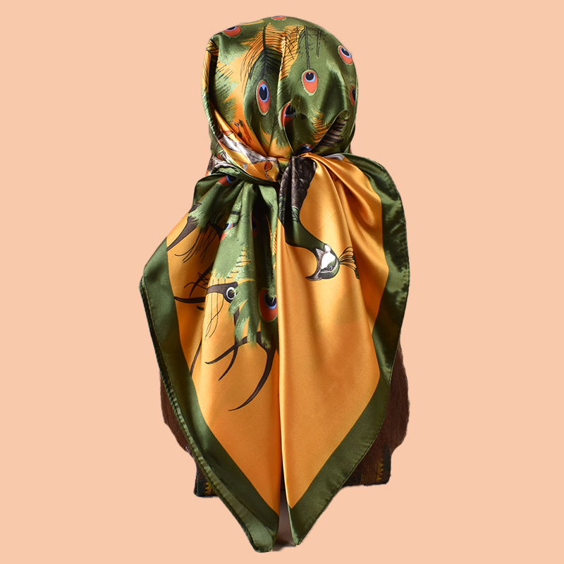 1PC Ladies Large Square Scarf  - Scarf Silk Square บทวิจารณ์และราคา