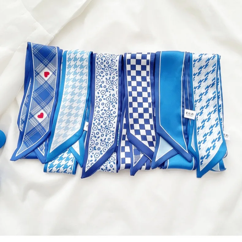 Klein blue silk scarf new chec - Silk Tie Striped บทวิจารณ์และราคา