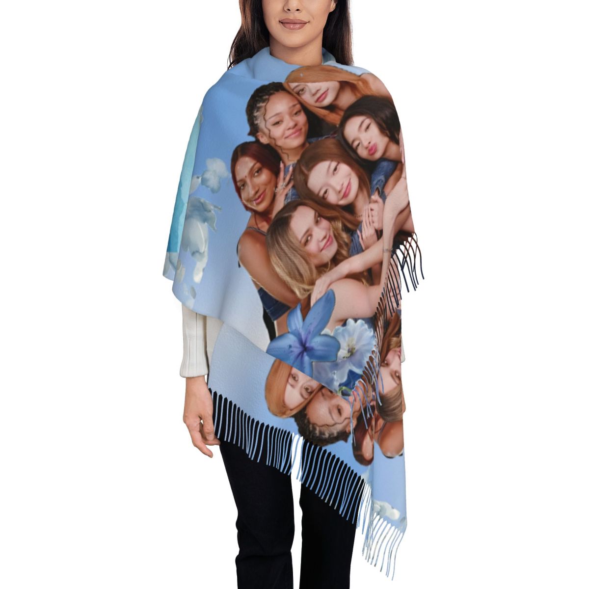 Katseye Kpop Scarf for Women W - Pashmina Wrap Large บทวิจารณ์และราคา
