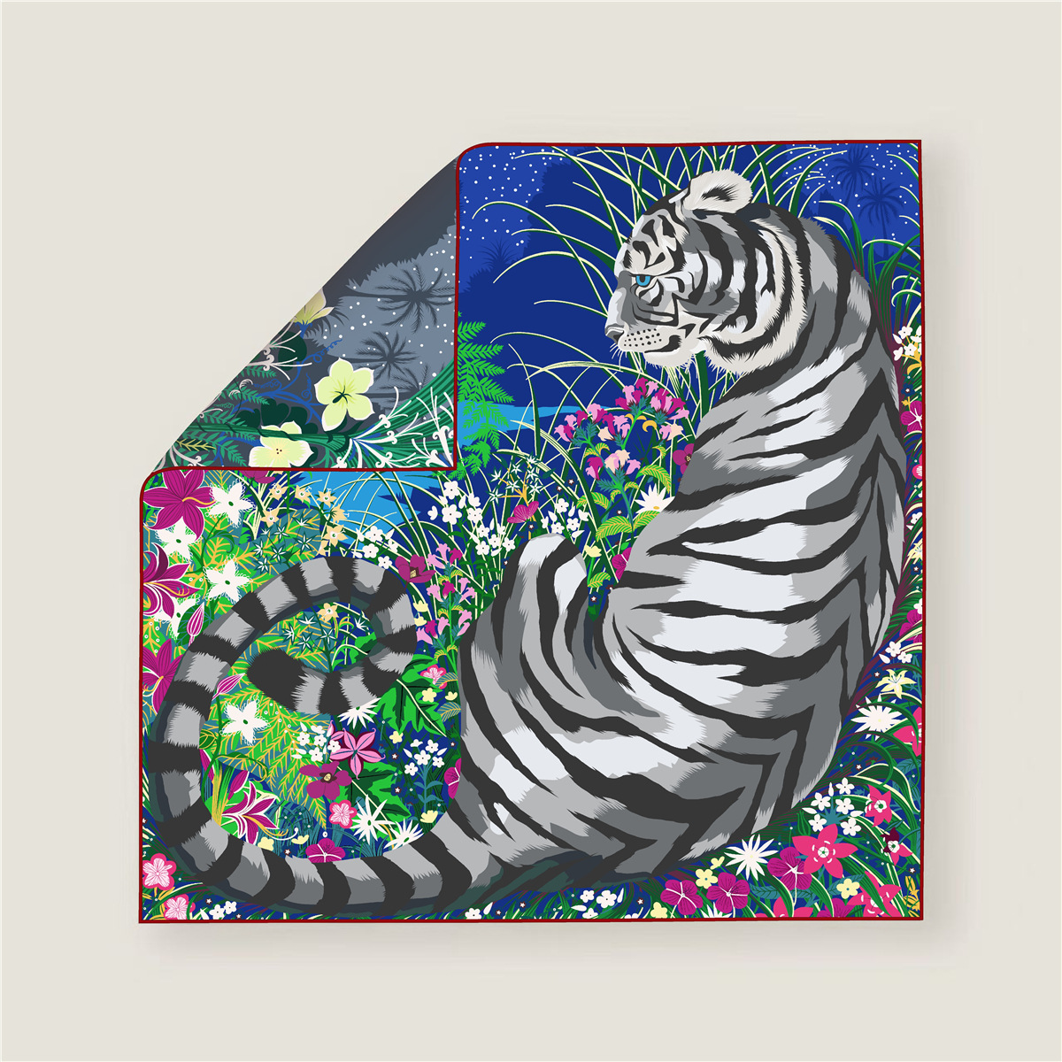 70CM Curled Edge Twill Silk Sq - Scarf Silk Square บทวิจารณ์และราคา