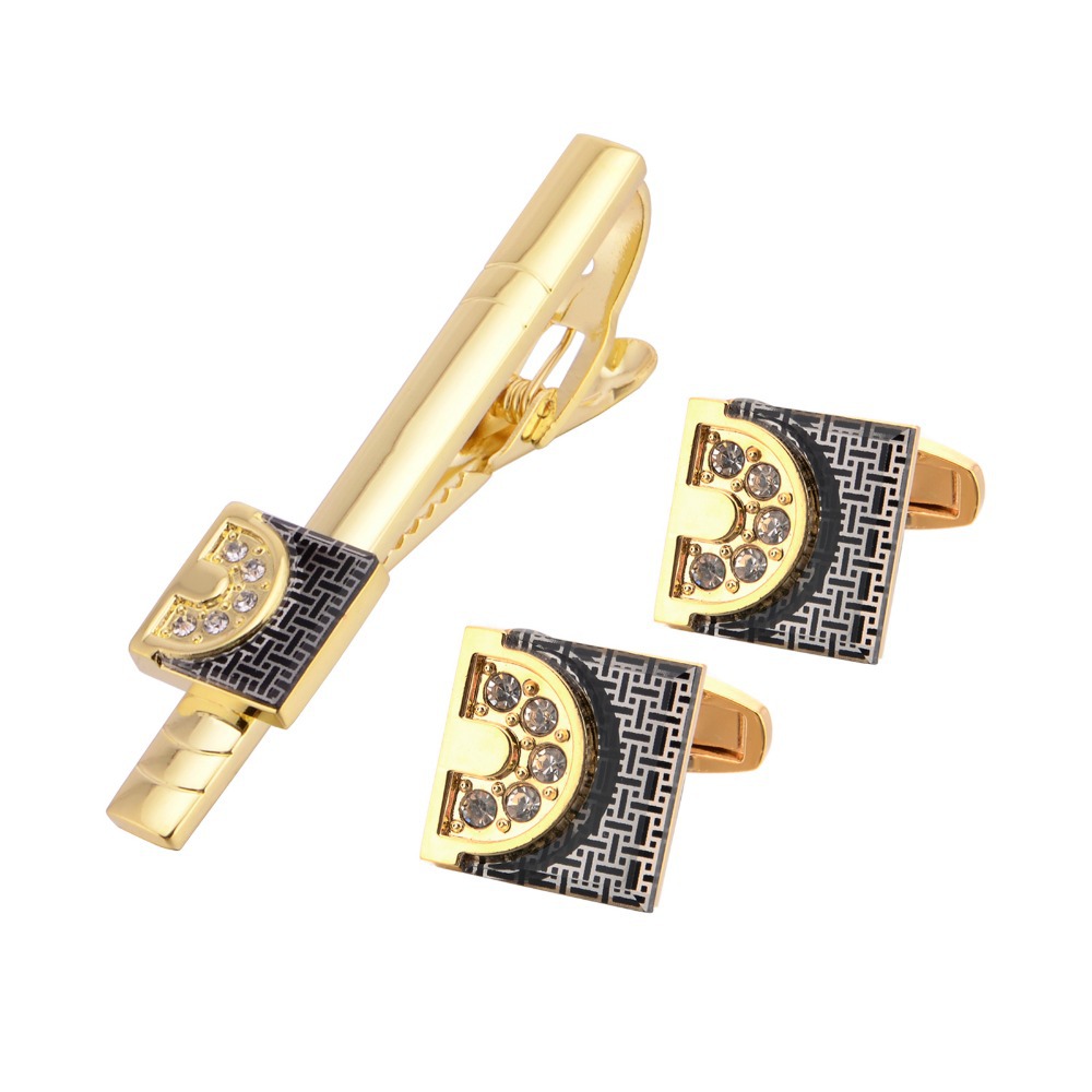 Gold Tone Cufflinks Tie Bar Se - Tie Bar Set Gift บทวิจารณ์และราคา