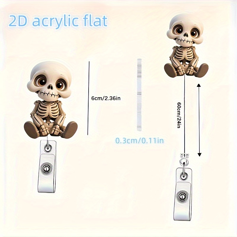 2D Flat, Acrylic Dazed Skull H - Lanyard Badge Holder บทวิจารณ์และราคา