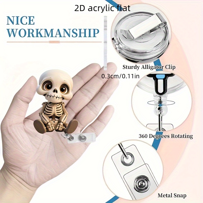 2D Flat, Acrylic Dazed Skull H - Lanyard Badge Holder บทวิจารณ์และราคา